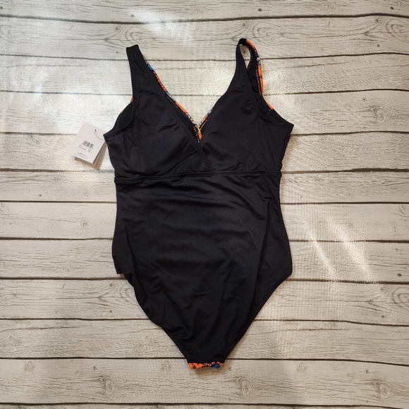 NWT Dolfin Swimwear Aqua Shape Drape Front Sweet Escape Panel and Black Size 18 - Picture 10 of 15
